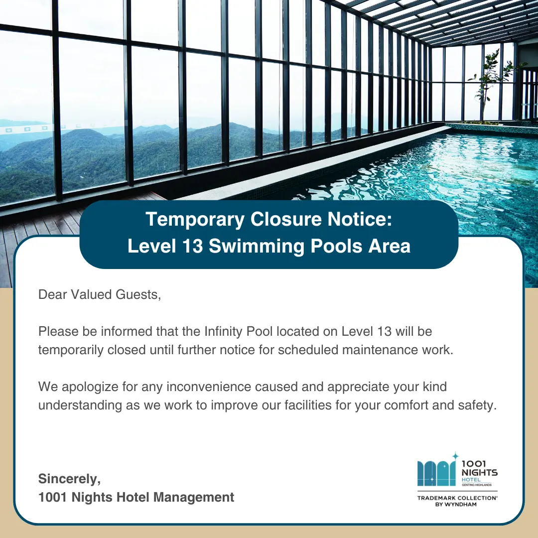 1001 Infinity Pool Closure